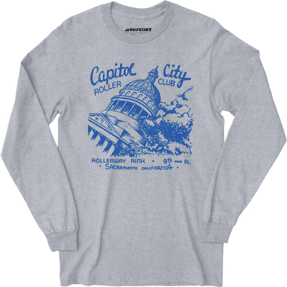 Capitol City Roller Club - Sacramento, CA - Vintage Roller Rink - Long Sleeve T-Shirt