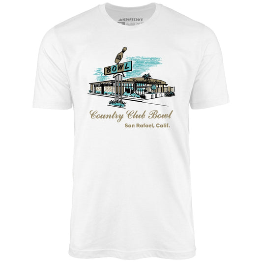 Country Club Bowl - San Rafael, CA - Vintage Bowling Alley - Unisex T-Shirt