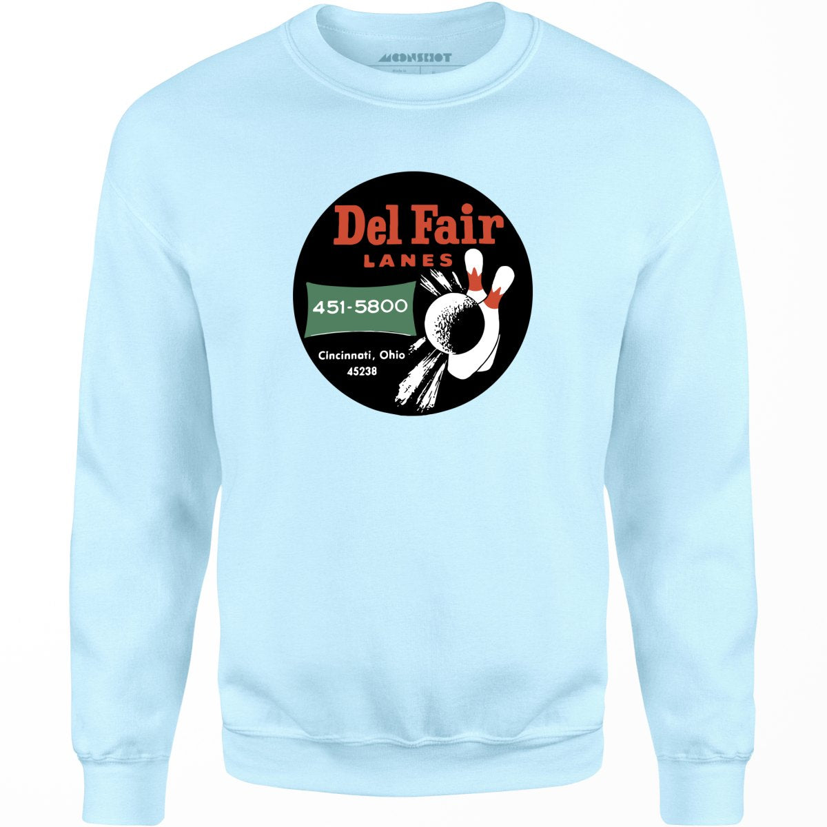 Del Fair Lanes - Cincinnati, OH - Vintage Bowling Alley - Unisex Sweatshirt