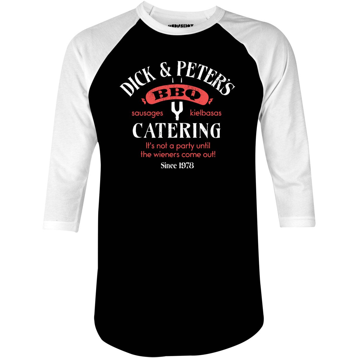 Dick & Peter's BBQ Catering - 3/4 Sleeve Raglan T-Shirt
