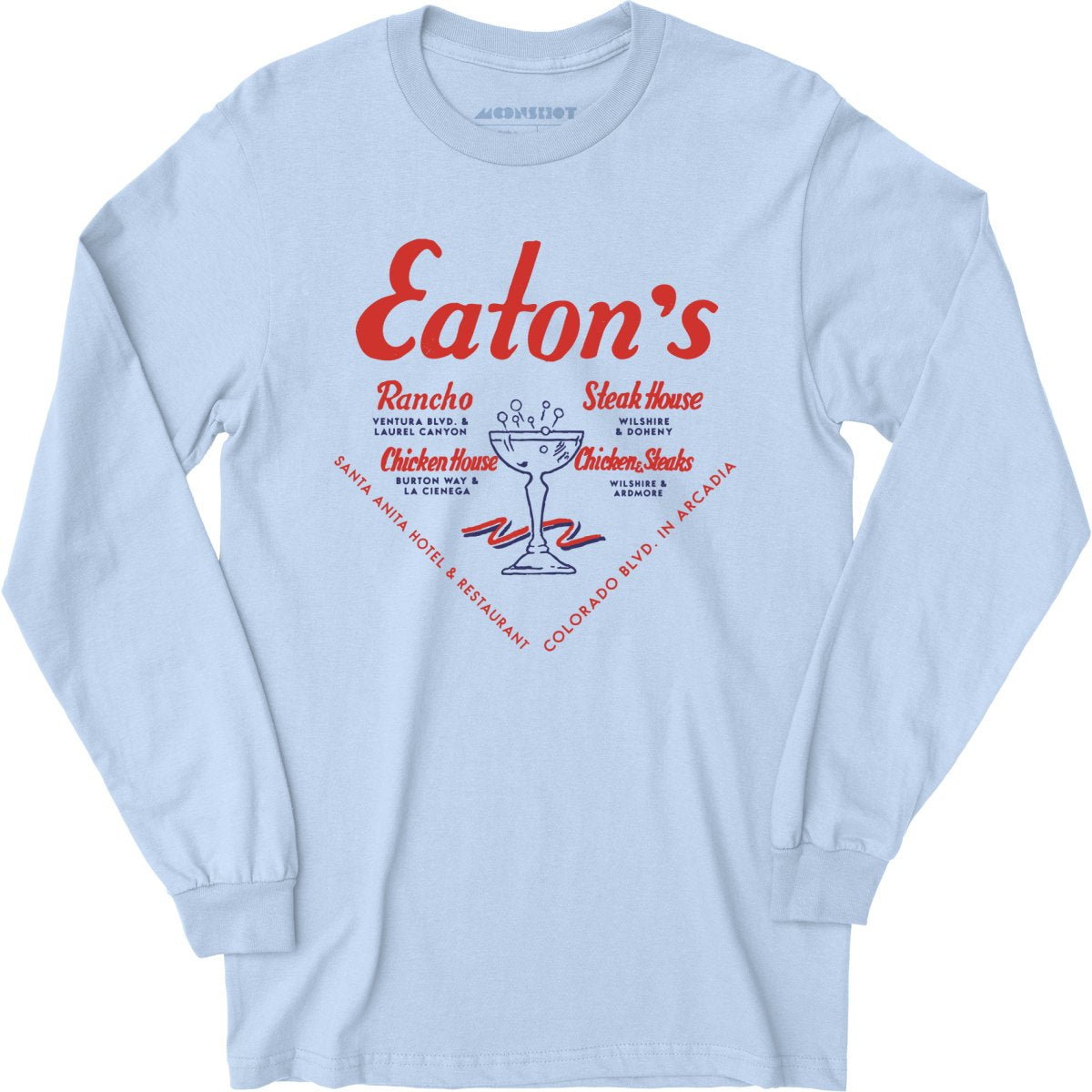 Eatons Restaurants - Los Angeles, CA - Vintage Restaurant - Long Sleeve T-Shirt