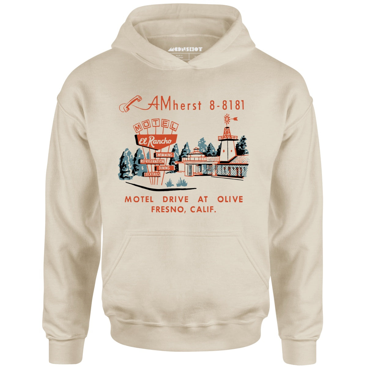 El Rancho Motel - Fresno, CA - Vintage Motel - Unisex Hoodie