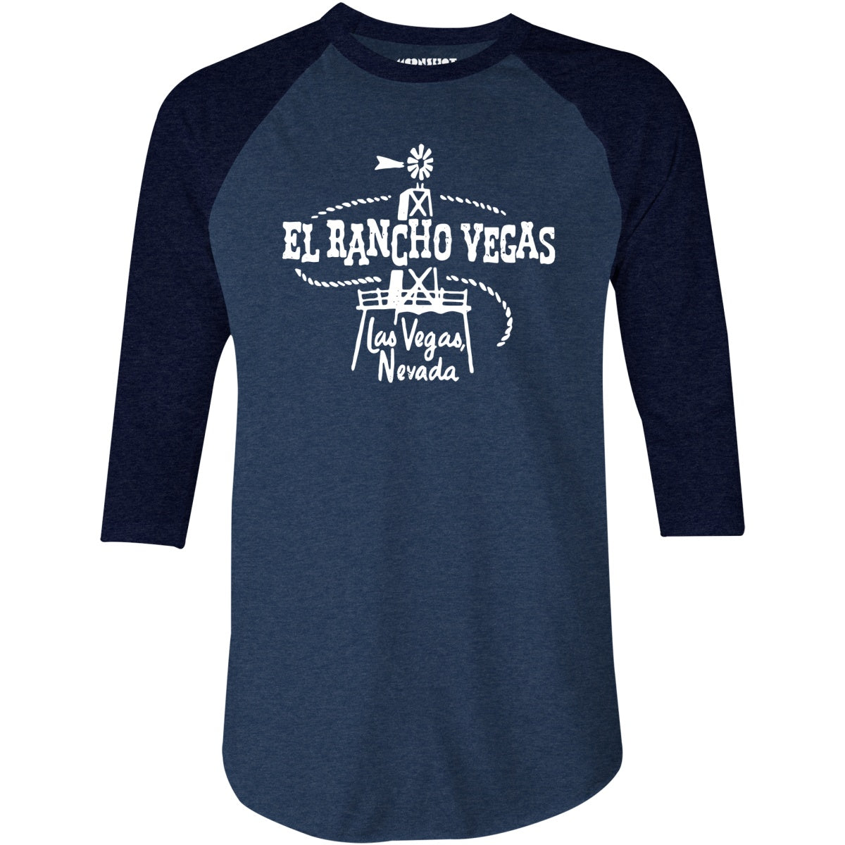 El Rancho Nevada - Vintage Las Vegas - 3/4 Sleeve Raglan T-Shirt