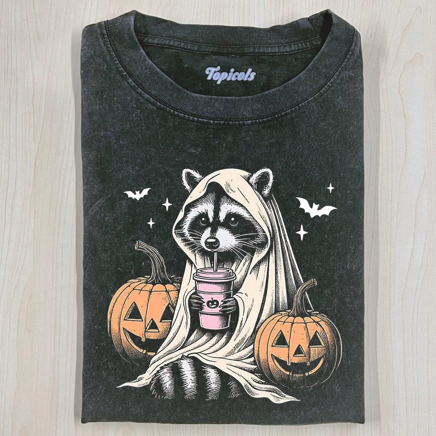 CUTE RACCOON GHOST T-SHIRT - clothing by TeeHivey.com