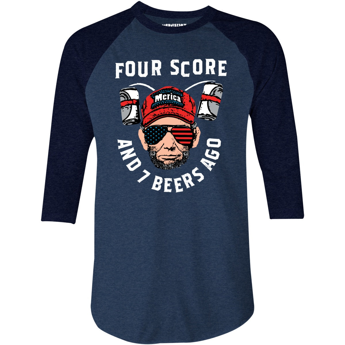 Four Score and 7 Beers Ago - 3/4 Sleeve Raglan T-Shirt