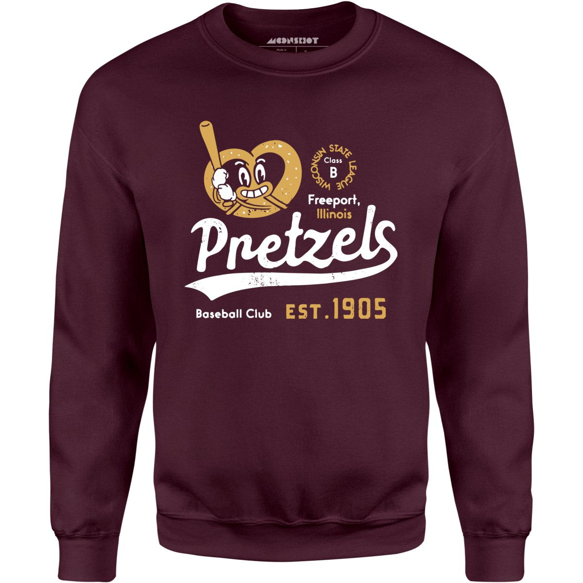 Freeport Pretzels - Illinois - Vintage Defunct Baseball Teams - Unisex Sweatshirt