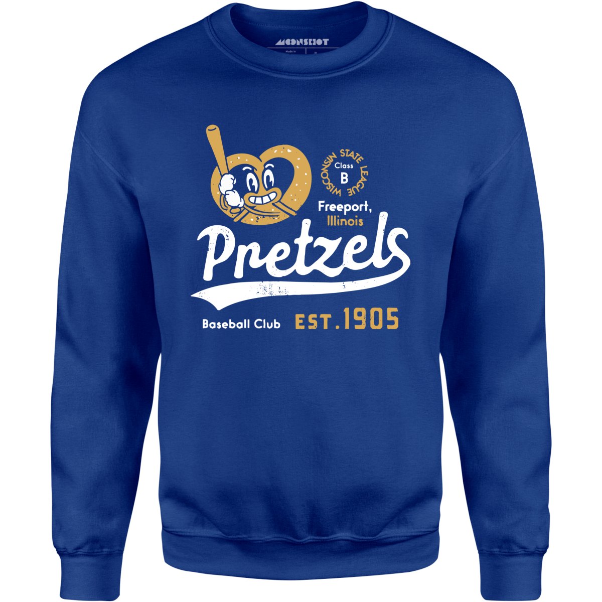 Freeport Pretzels - Illinois - Vintage Defunct Baseball Teams - Unisex Sweatshirt