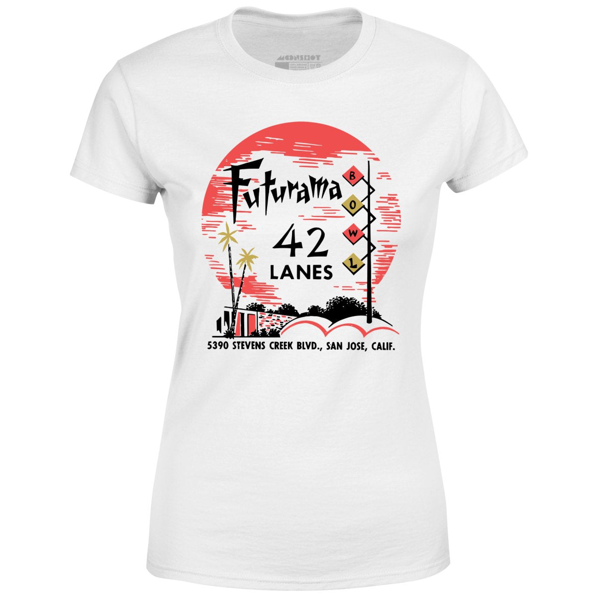 Futurama Lanes - San Jose, CA - Vintage Bowling Alley - Women's T-Shirt