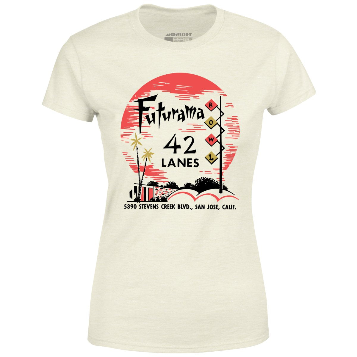 Futurama Lanes - San Jose, CA - Vintage Bowling Alley - Women's T-Shirt