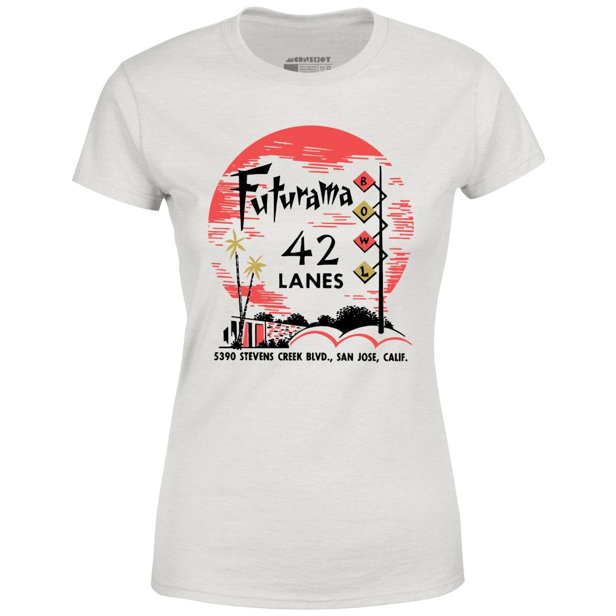Futurama Lanes - San Jose, CA - Vintage Bowling Alley - Women's T-Shirt