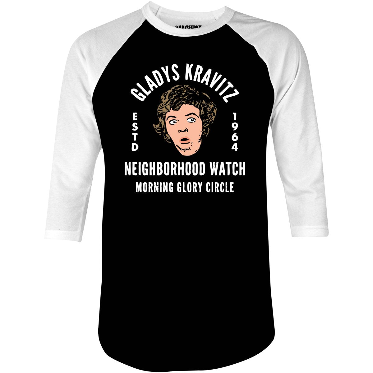 Gladys Kravitz Neighborhood Watch - 3/4 Sleeve Raglan T-Shirt