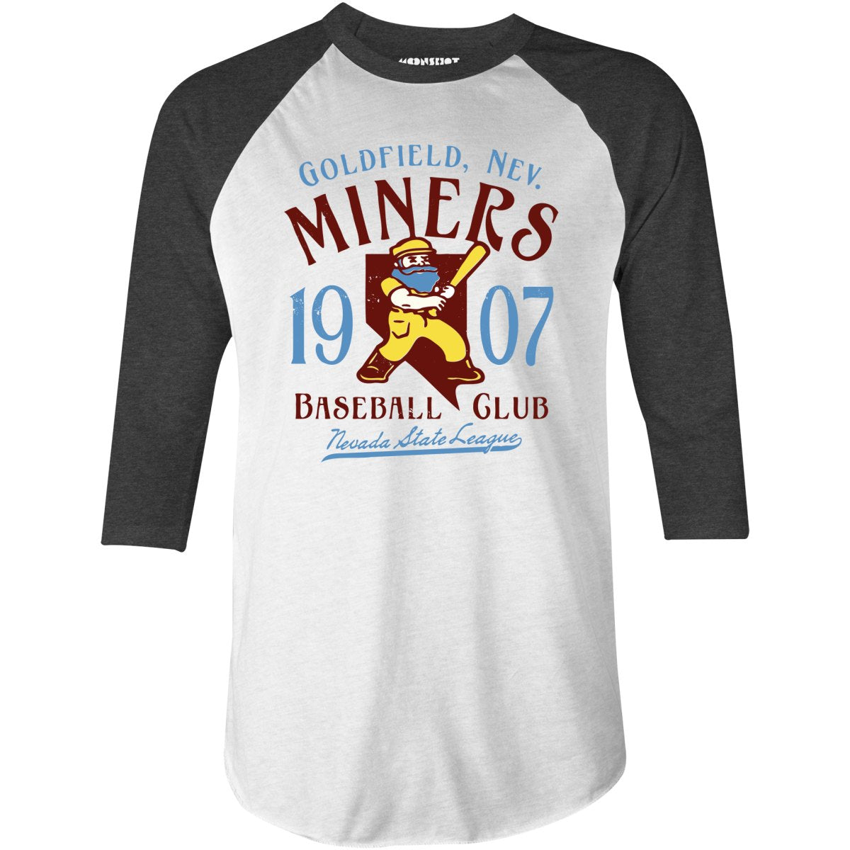 Goldfield Miners - Nevada - Vintage Defunct Baseball Teams - 3/4 Sleeve Raglan T-Shirt