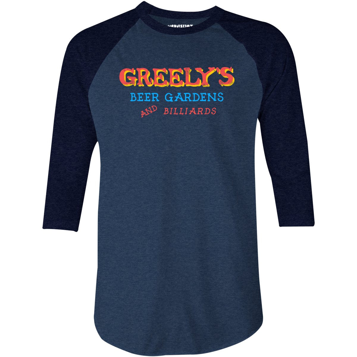 Greely's Beer Gardens & Billiards - 3/4 Sleeve Raglan T-Shirt