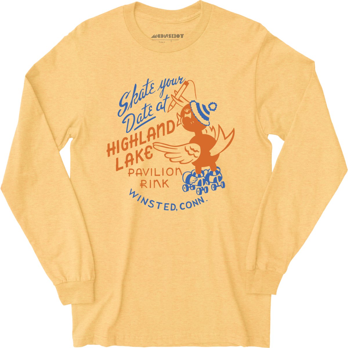 Highland Lake Pavilion Rink - Winsted, CT - Vintage Roller Rink - Long Sleeve T-Shirt