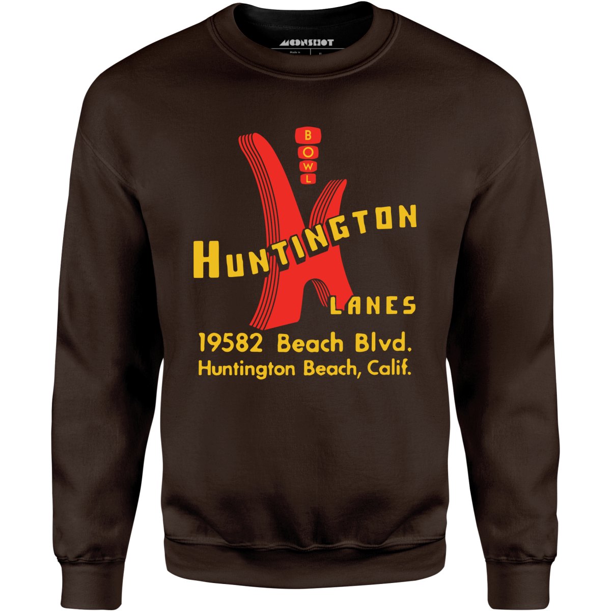 Huntington Lanes - Huntington Beach, CA - Vintage Bowling Alley - Unisex Sweatshirt