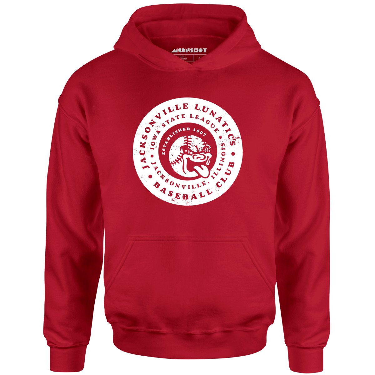 Jacksonville Lunatics - Illinois - Vintage Defunct Baseball Teams - Unisex Hoodie