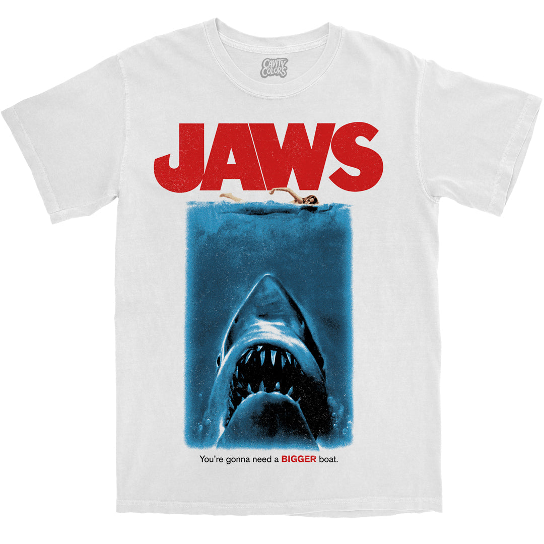 JAWS: RETRO HORROR - T-SHIRT (COMFORT COLORS) WHITE