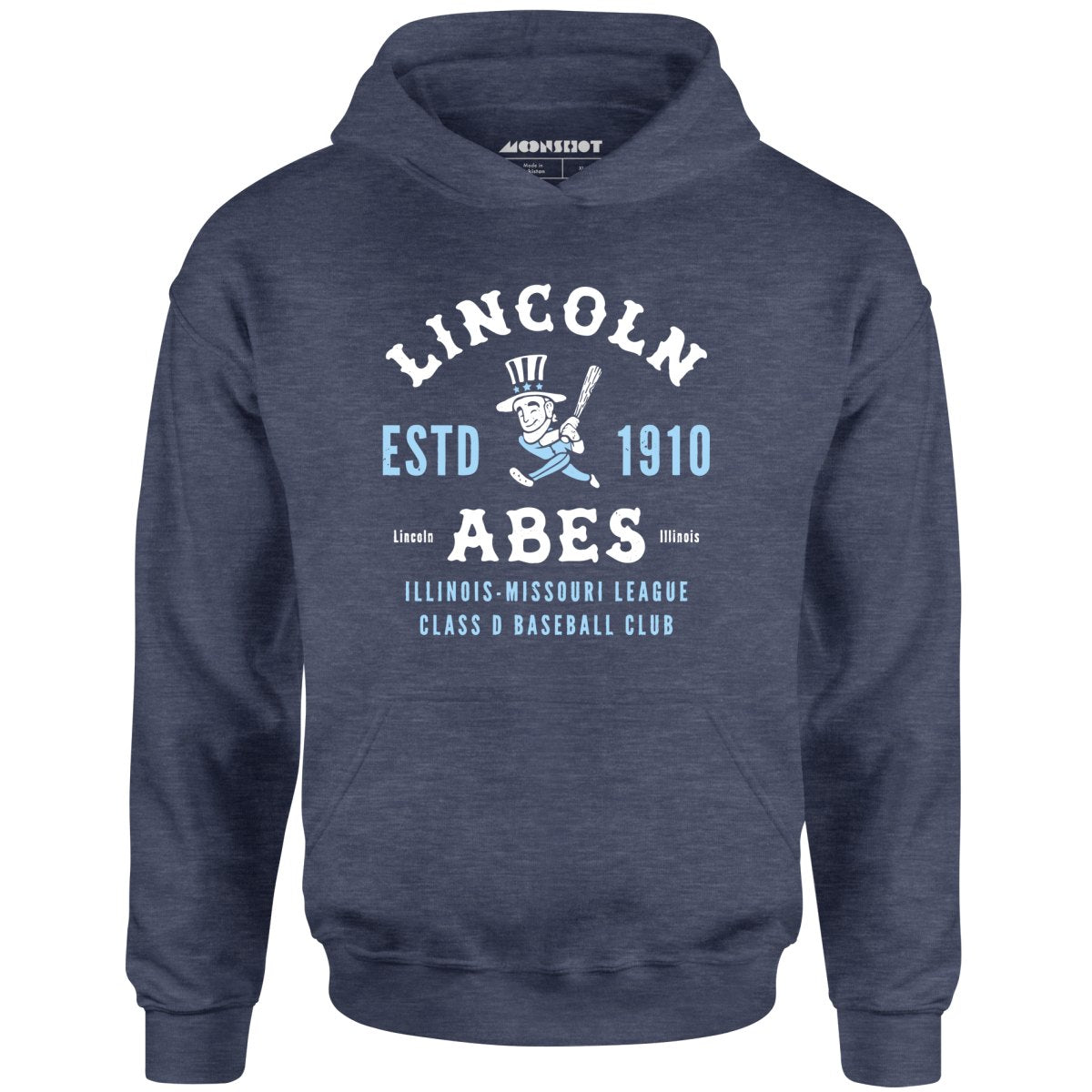 Lincoln Abes - Illinois - Vintage Defunct Baseball Teams - Unisex Hoodie