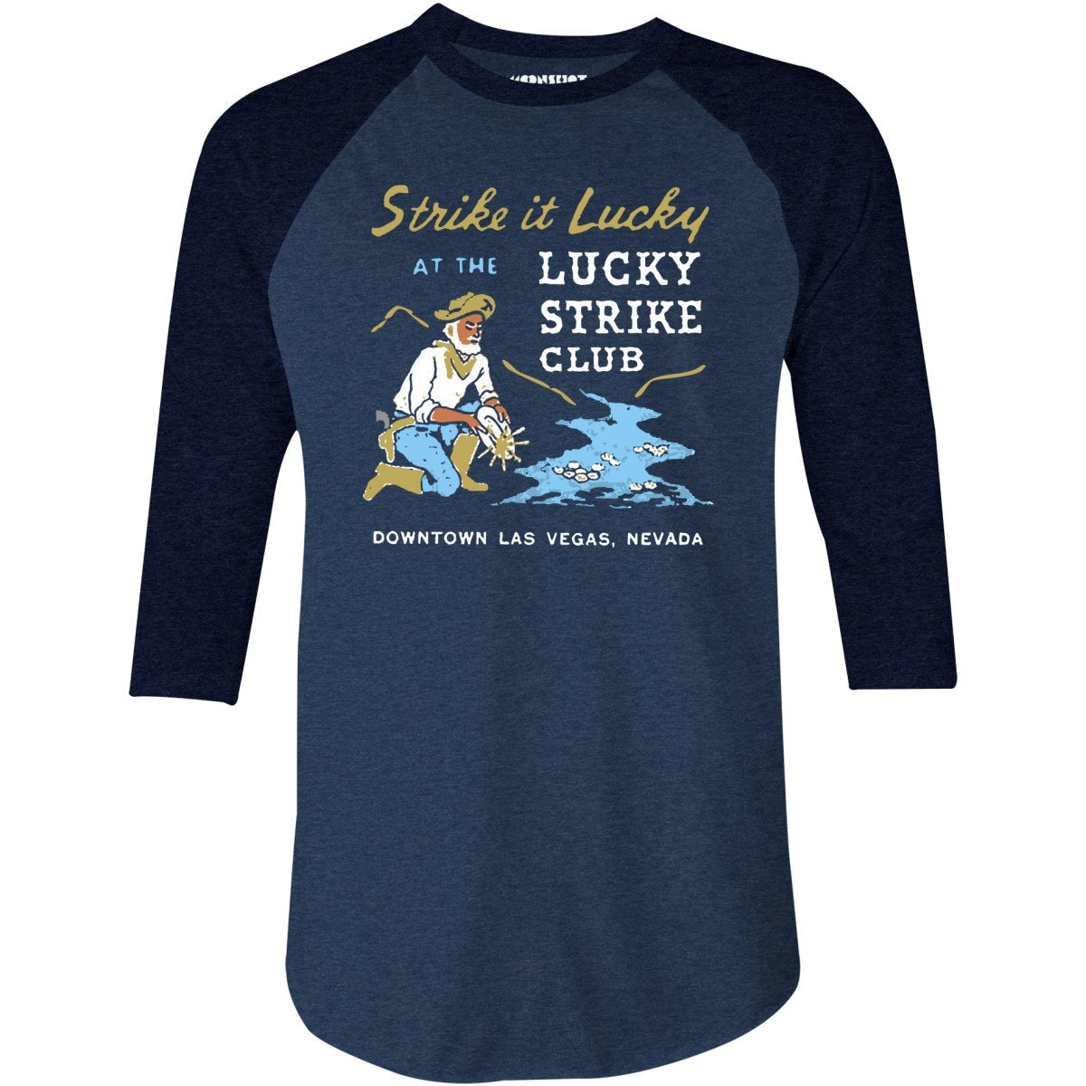 Lucky Strike Club - Vintage Las Vegas - 3/4 Sleeve Raglan T-Shirt