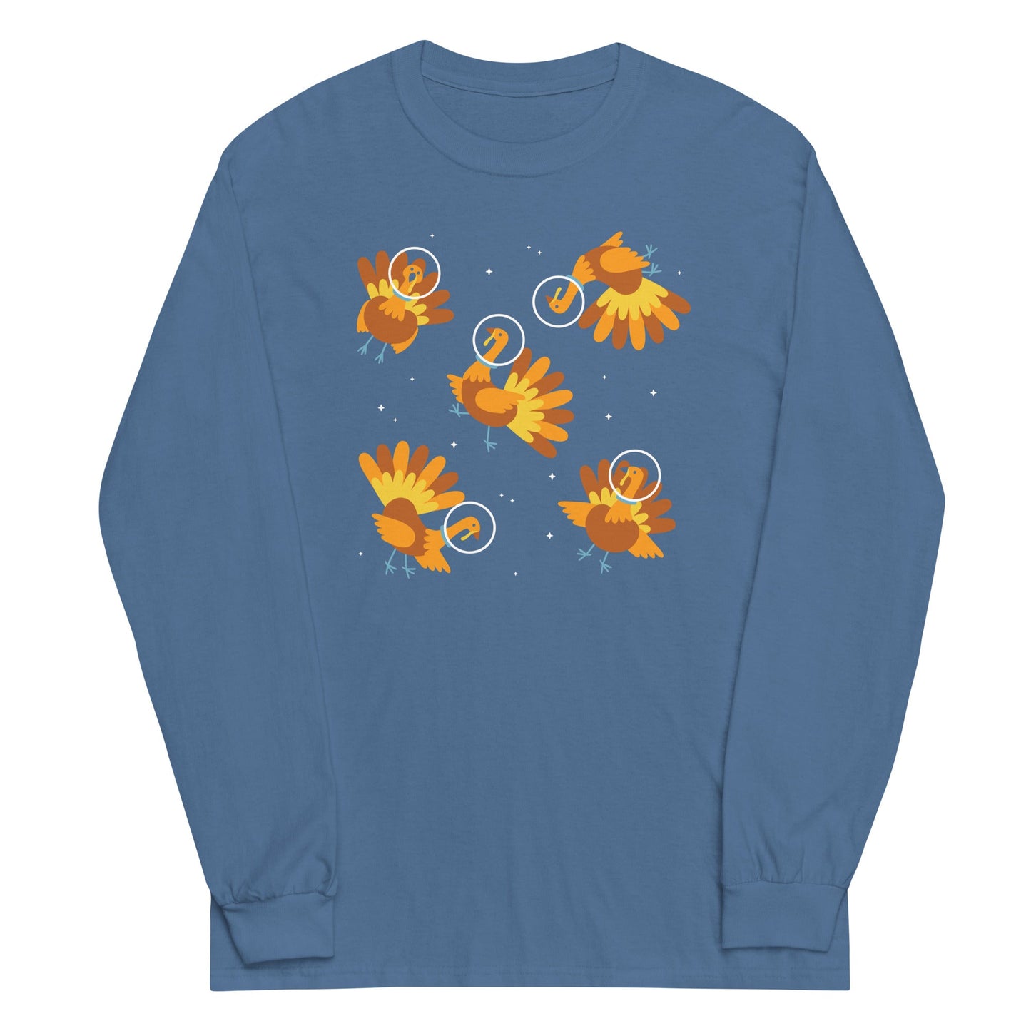 Turkeys In Space Unisex Long Sleeve Tee