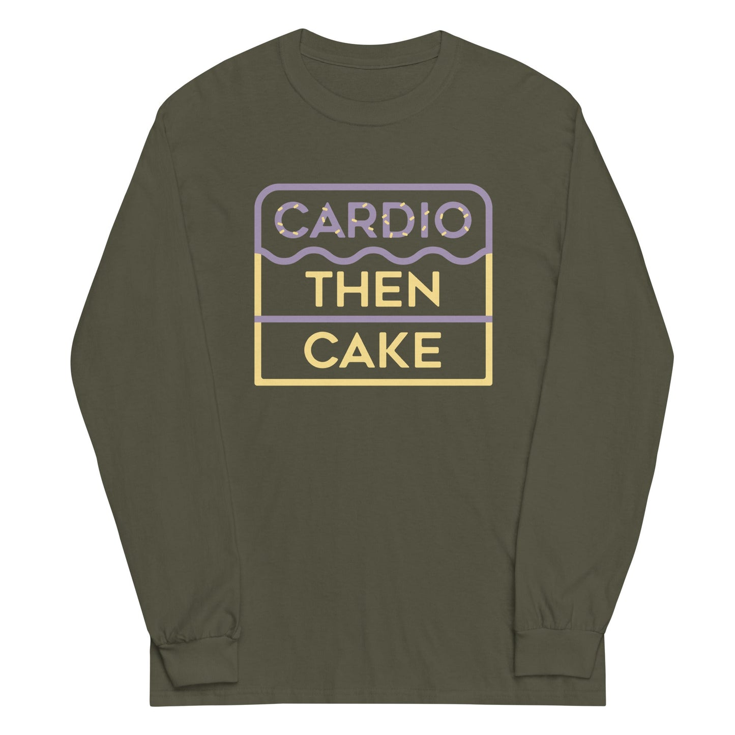 Cardio Then Cake Unisex Long Sleeve Tee