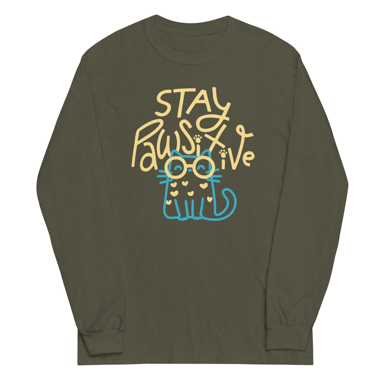 Stay Pawsitive Unisex Long Sleeve Tee