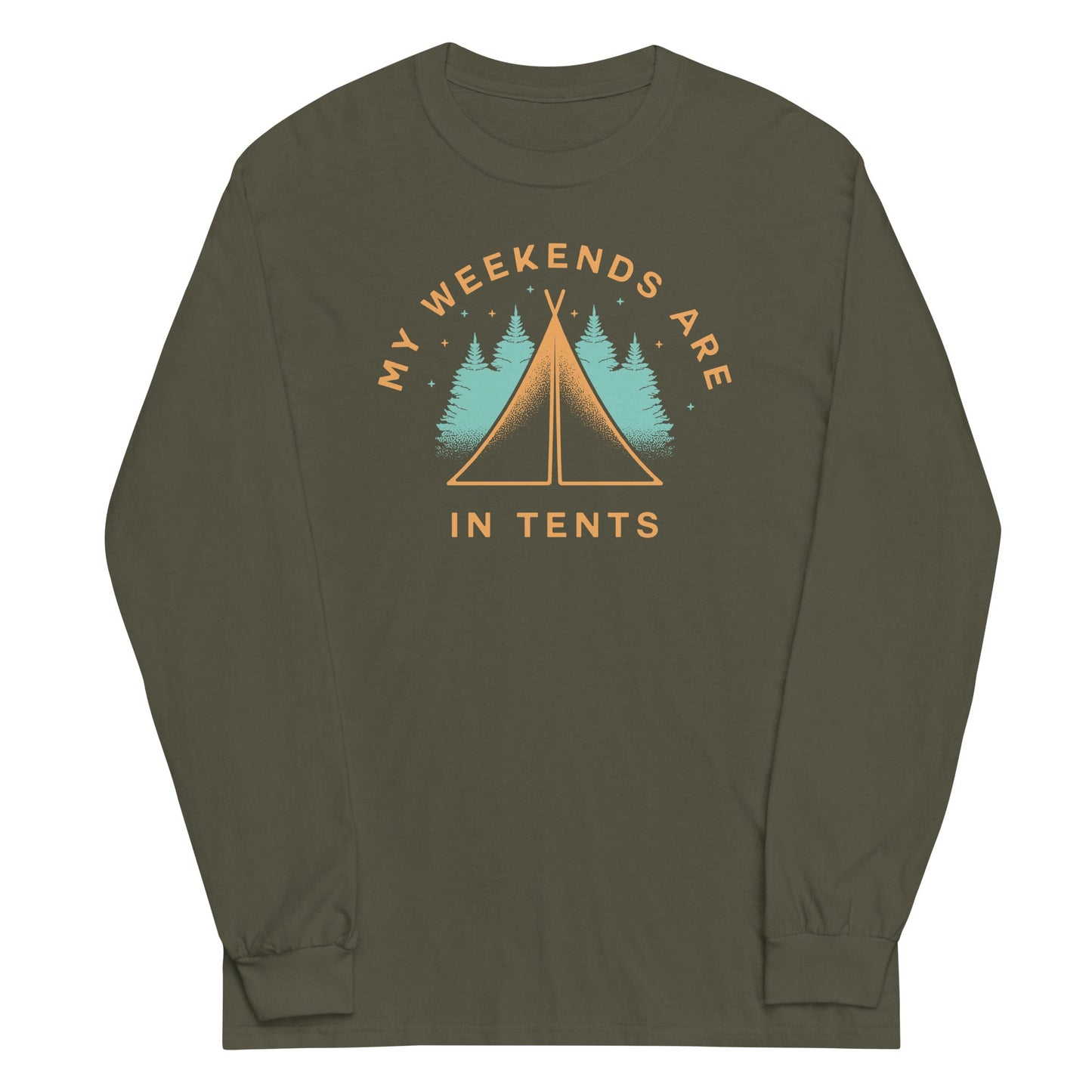 My Weekends Are In Tents Unisex Long Sleeve Tee