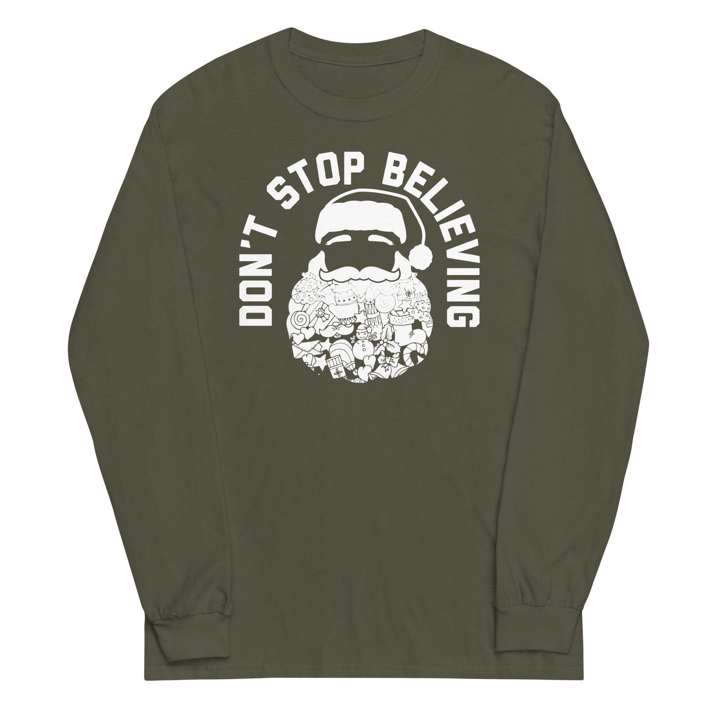 Don't Stop Believing Santa Unisex Long Sleeve Tee