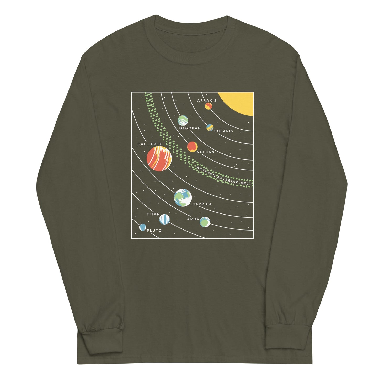 9 Planets Unisex Long Sleeve Tee