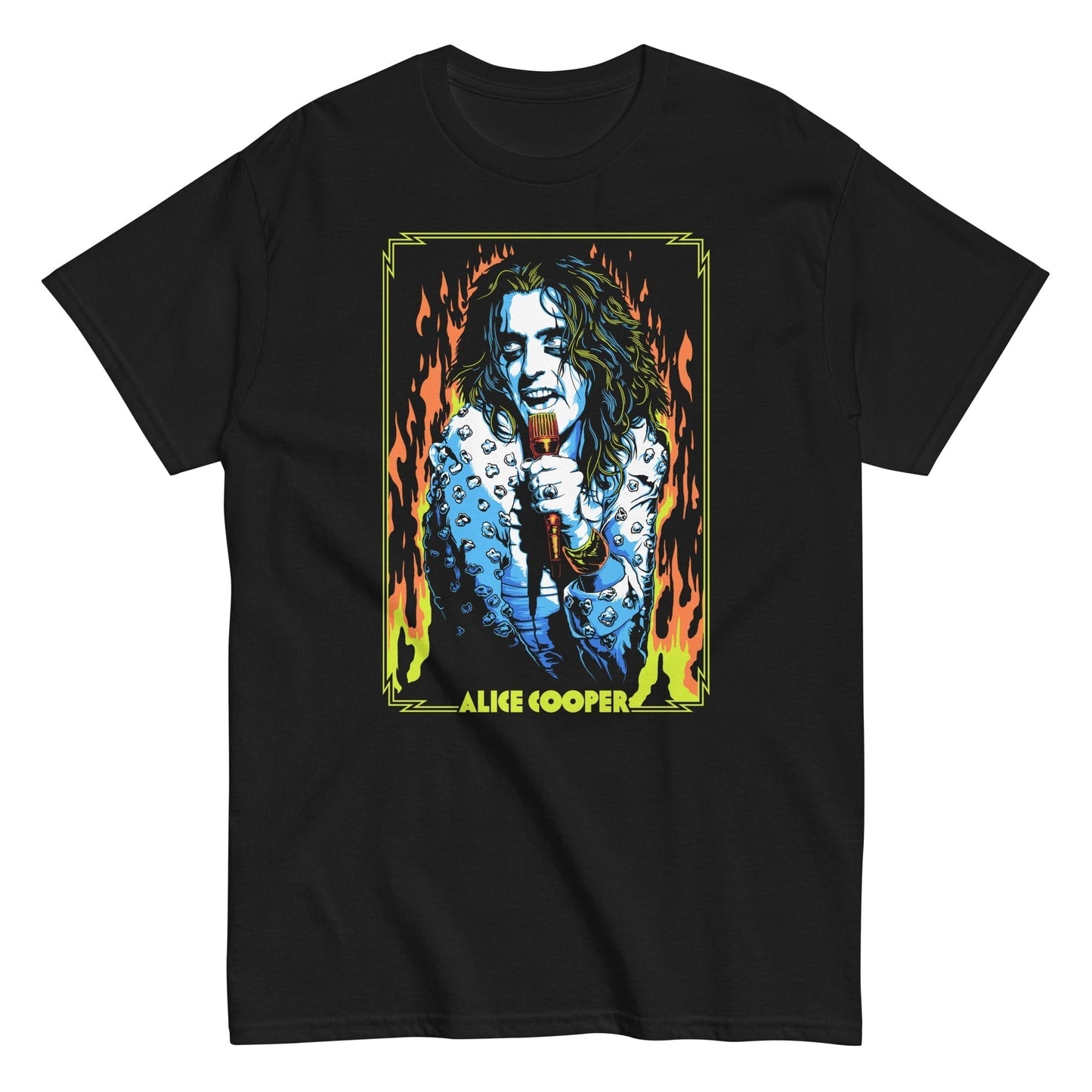 Alice Cooper Flames T Shirt Black