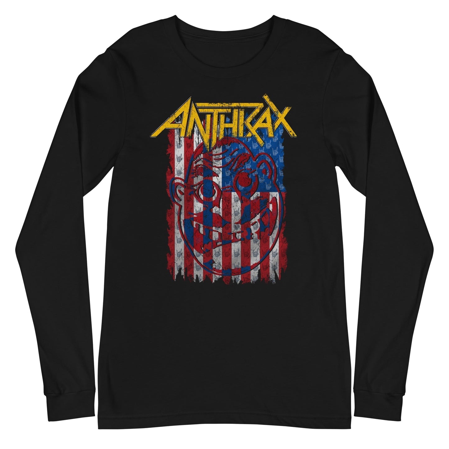 Anthrax American Flag Long Sleeve T Shirt Apparel - clothing by TeeHivey.com
