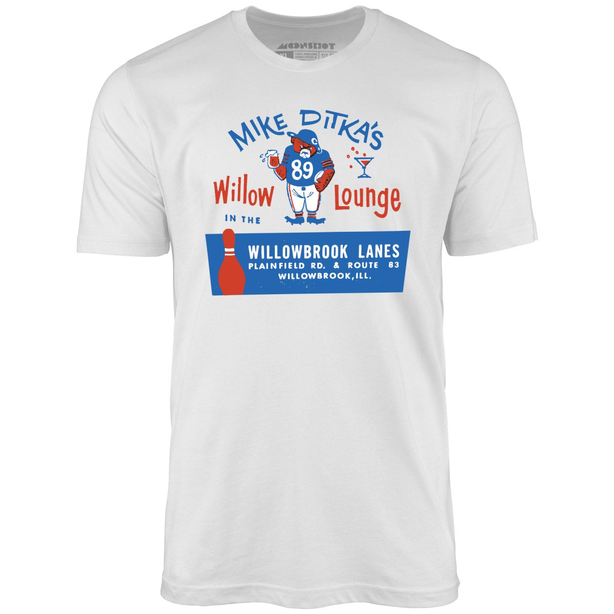 Mike Ditka's Willow Lounge - Willowbrook, IL - Vintage Bowling Alley - Unisex T-Shirt