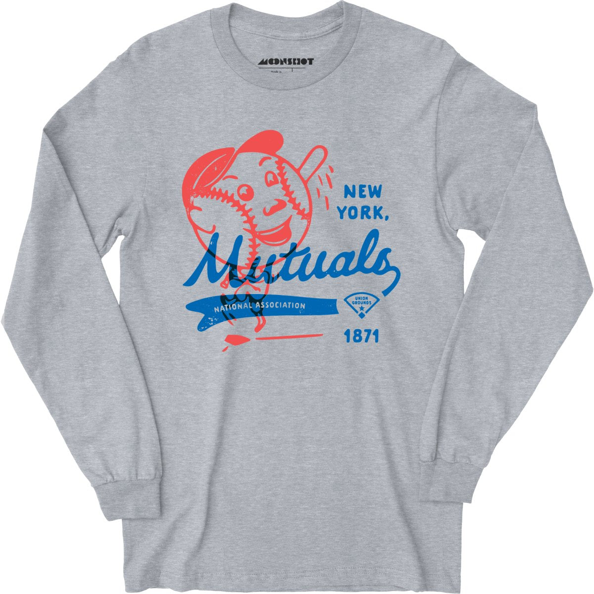 New York Mutuals - Vintage Defunct Baseball Teams - Long Sleeve T-Shirt