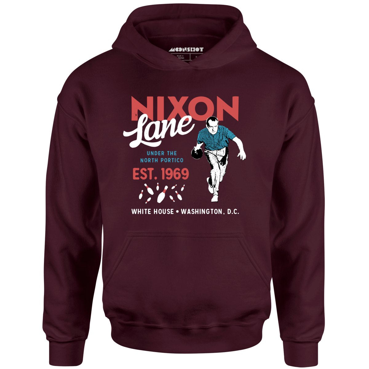 Nixon Lane - Washington D.C. - Vintage Bowling Alley - Unisex Hoodie