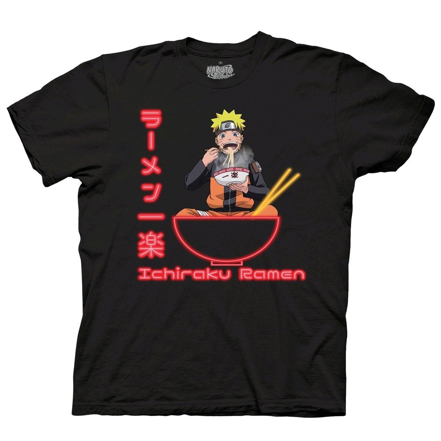 Naruto Shippuden Ichiraku Ramen Neon Kanji Officially Licensed Adult T-Shirt