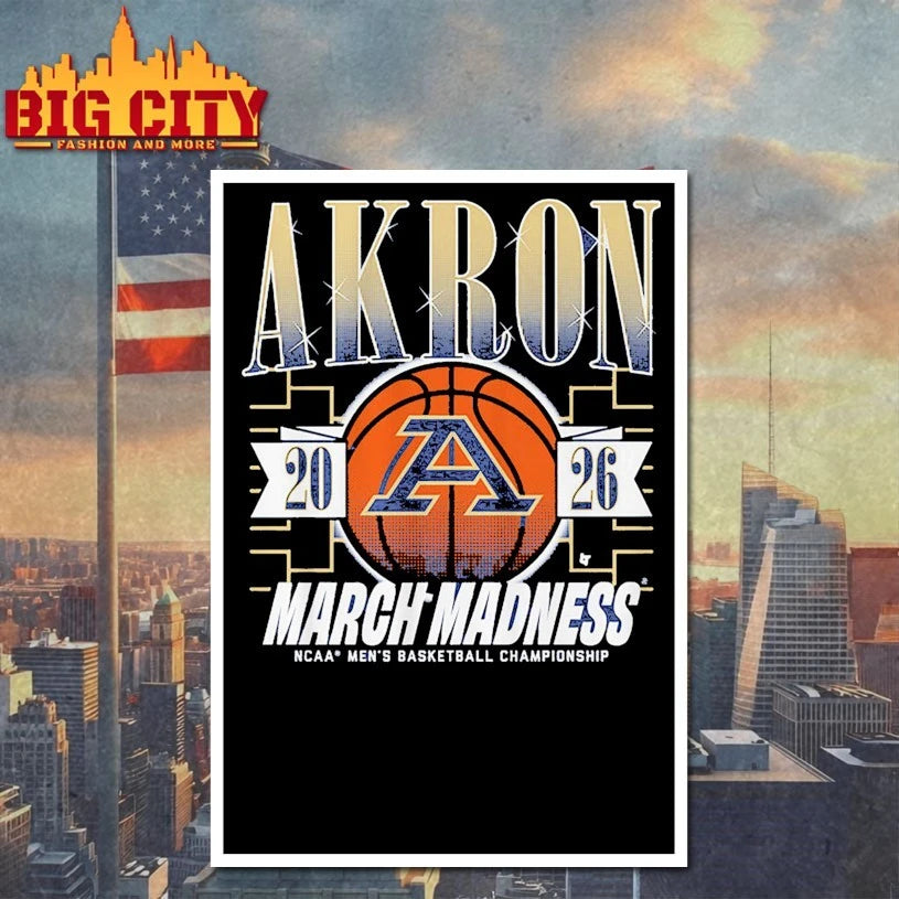 Official March Madness Akron Zips 2026 NCAA men’s basketball championship T-shirt
