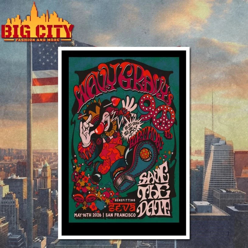 Official Wavy Gravy’s 90th Birthday San Francisco CA 5-16-2026 Poster T-shirt