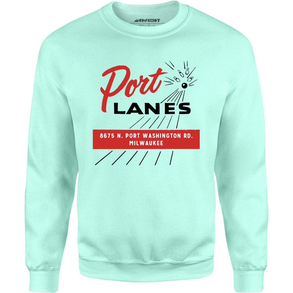 Port Lanes - Milwaukee, WI - Vintage Bowling Alley - Unisex Sweatshirt