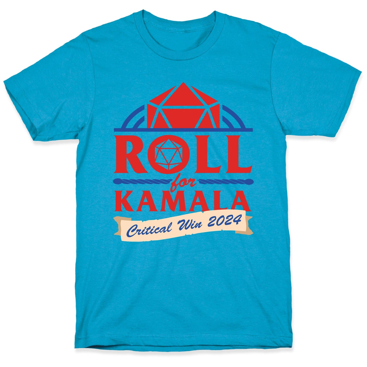Roll for Kamala: Critical Win 2024 Unisex Triblend Tee