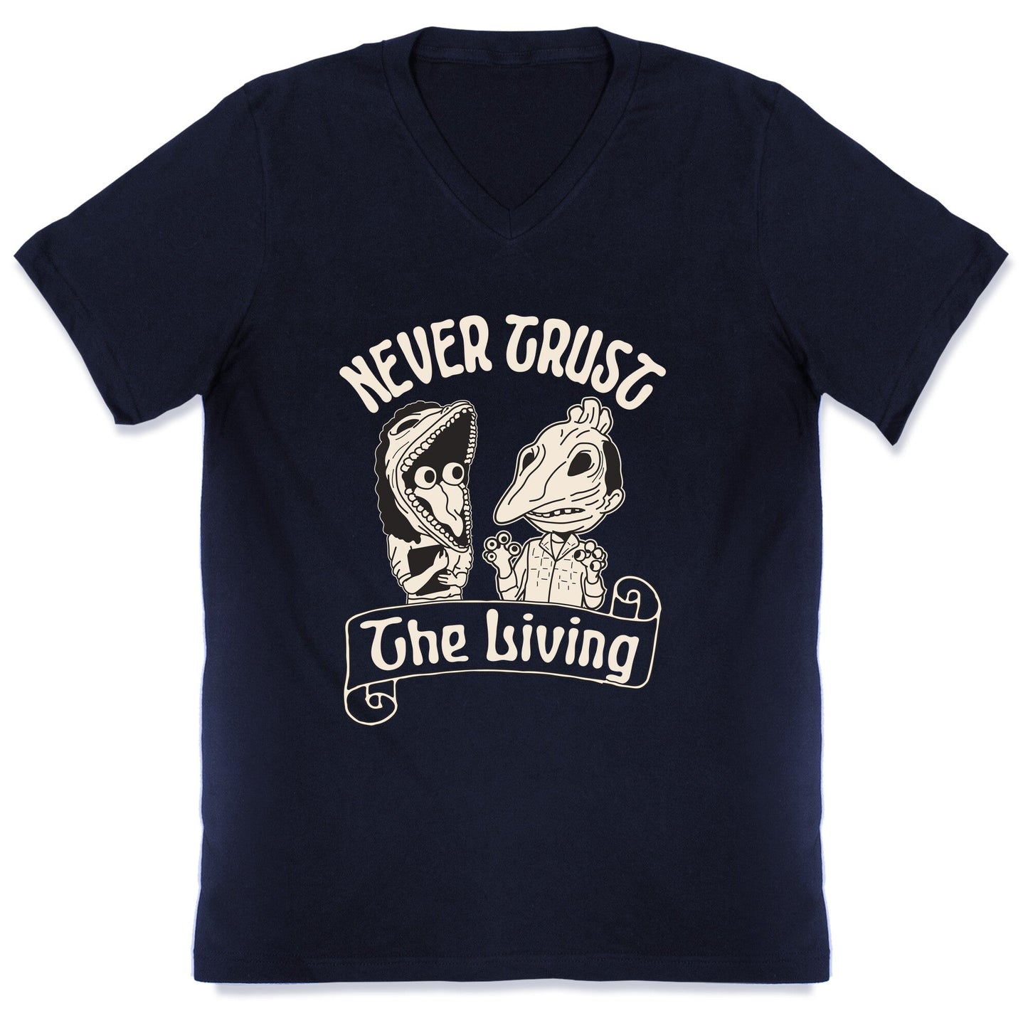 Beetlejuice Never Trust The Living V-Neck