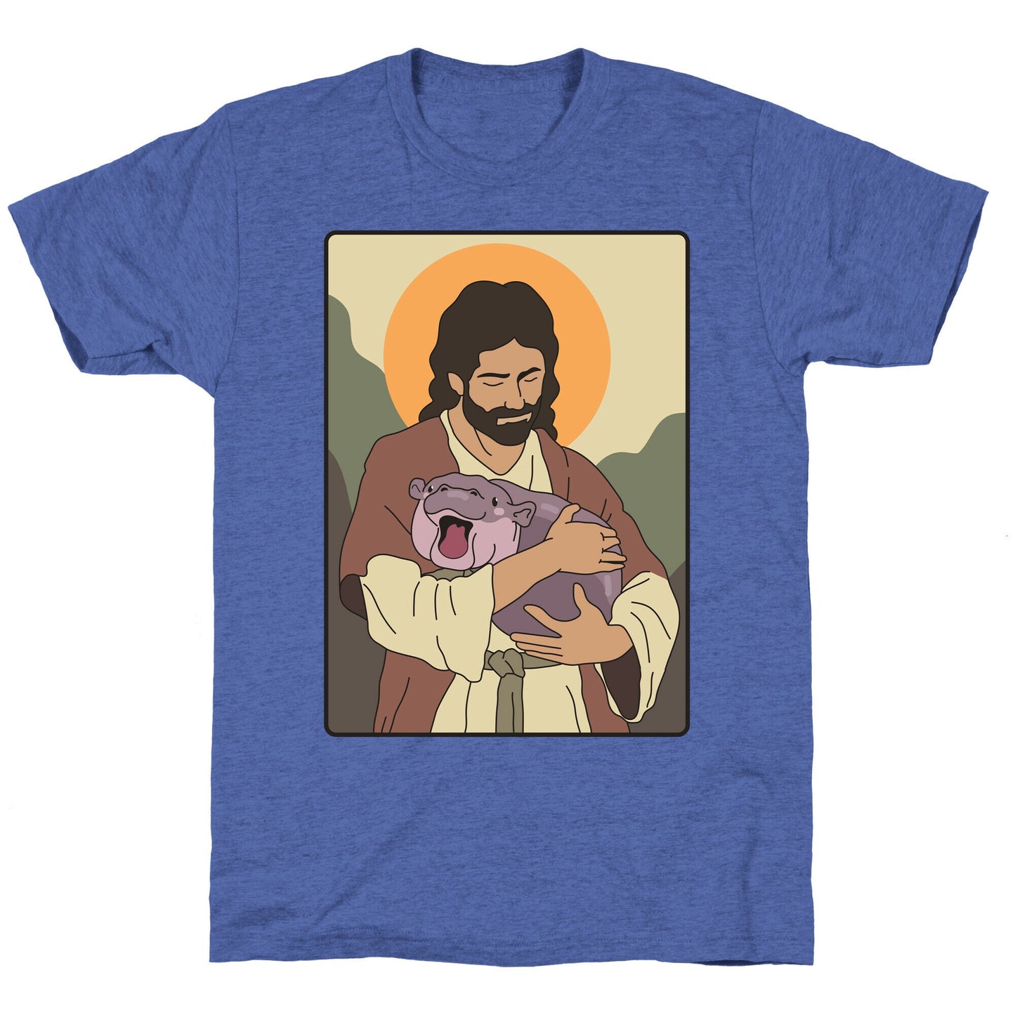 Moo Deng Jesus Unisex Triblend Tee