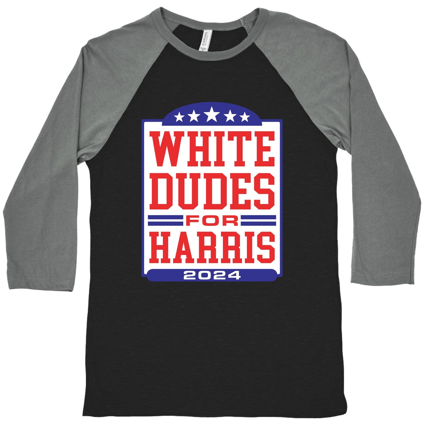 White Dudes for Harris 2024 Baseball Tee