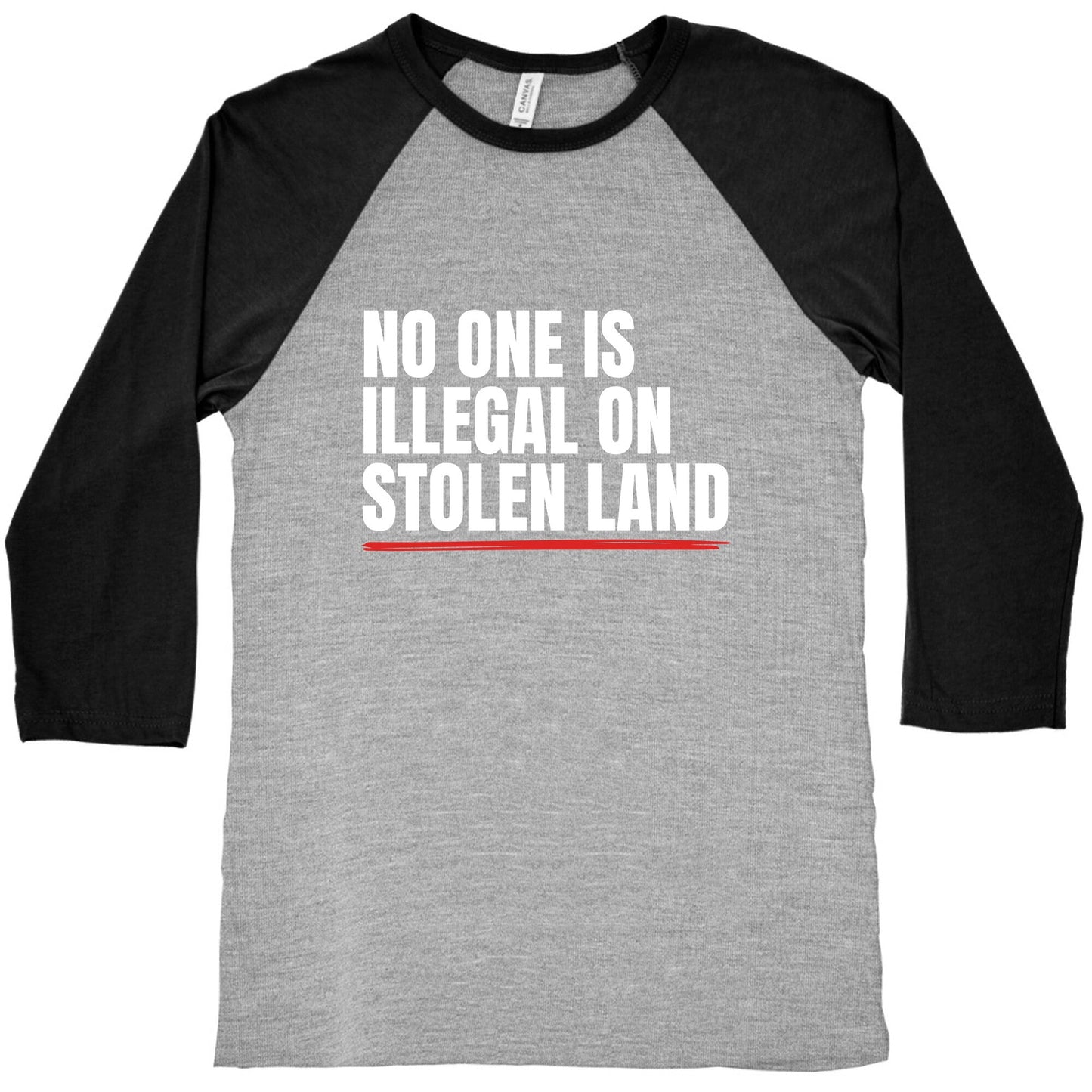 No One Is Illegal On Stolen Land Baseball Tee
