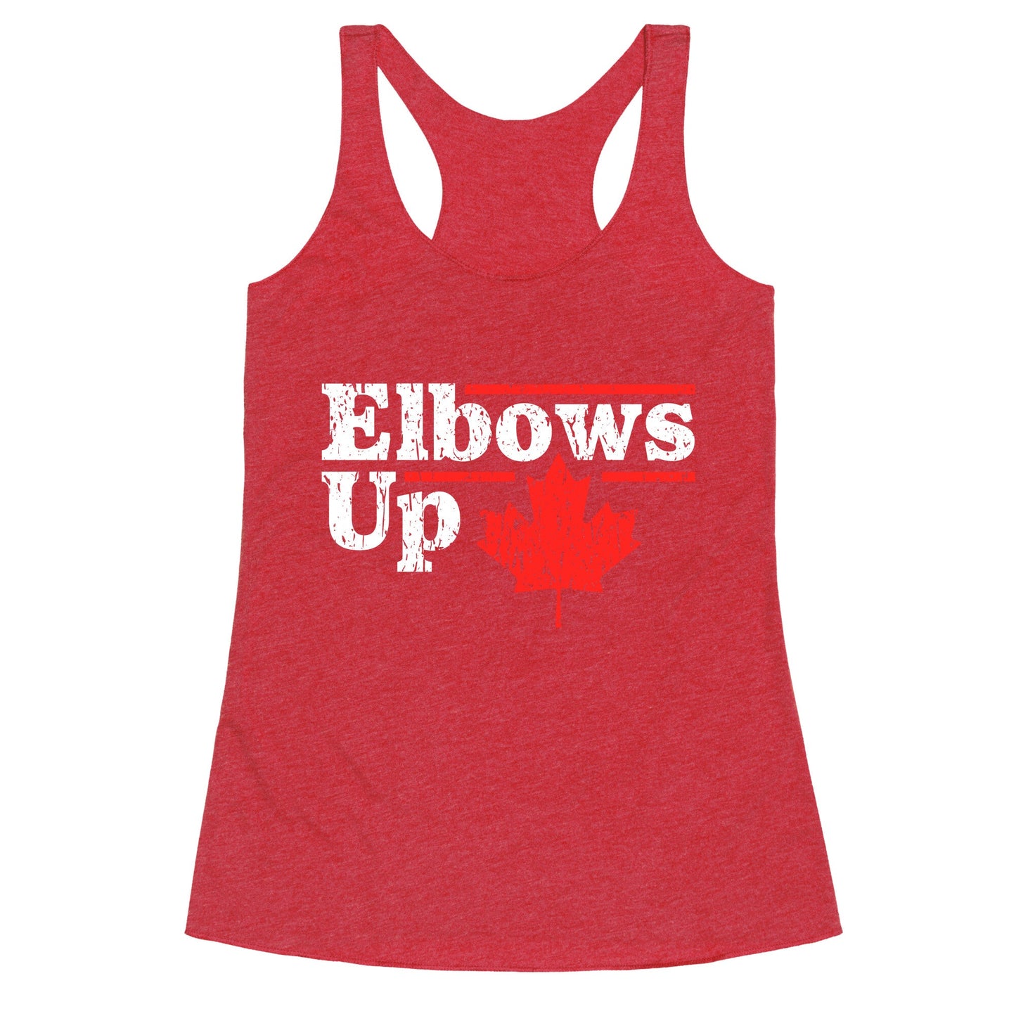 Elbows Up Canada Leaf Racerback Tank