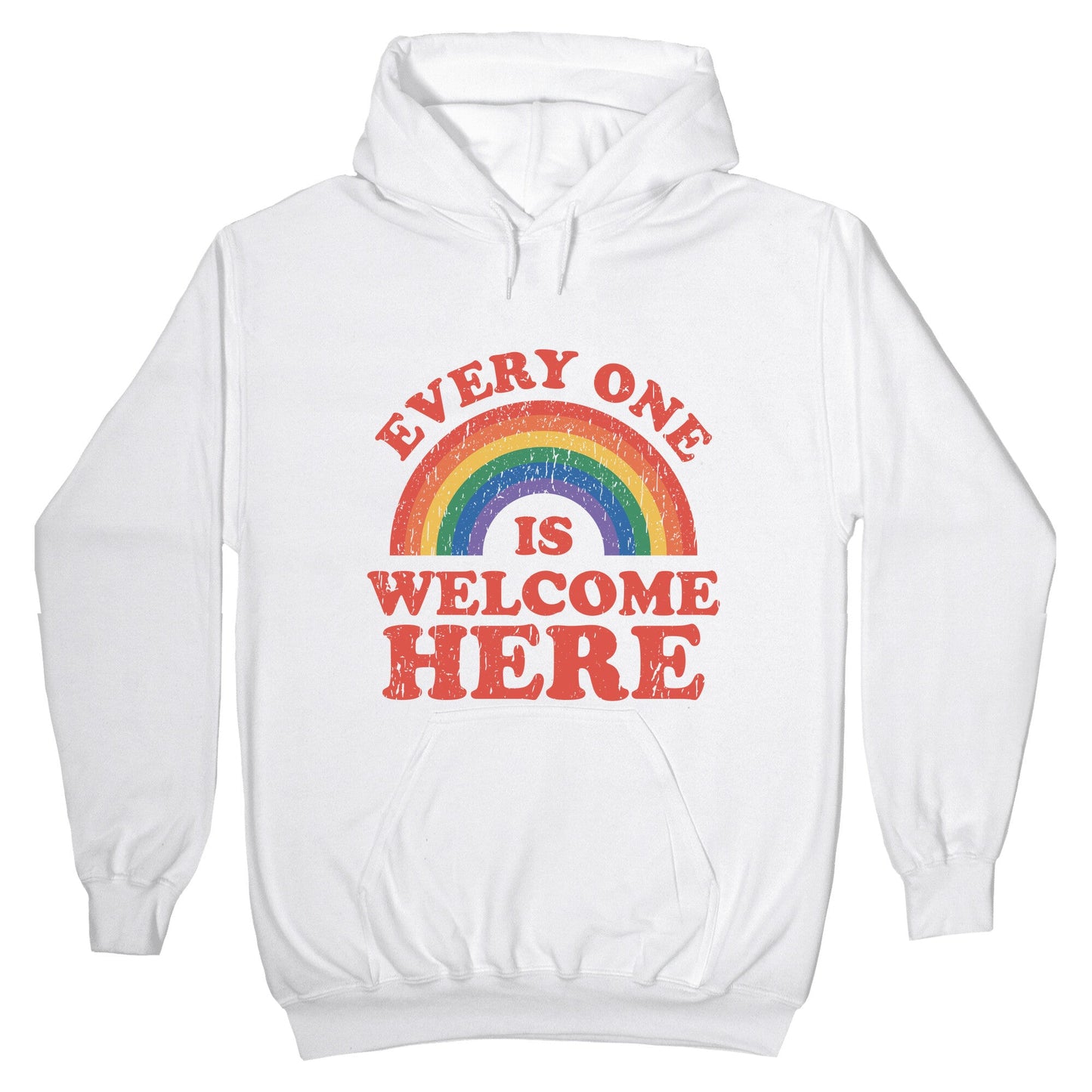 Everyone Is Welcome Here Rainbow Hoodie