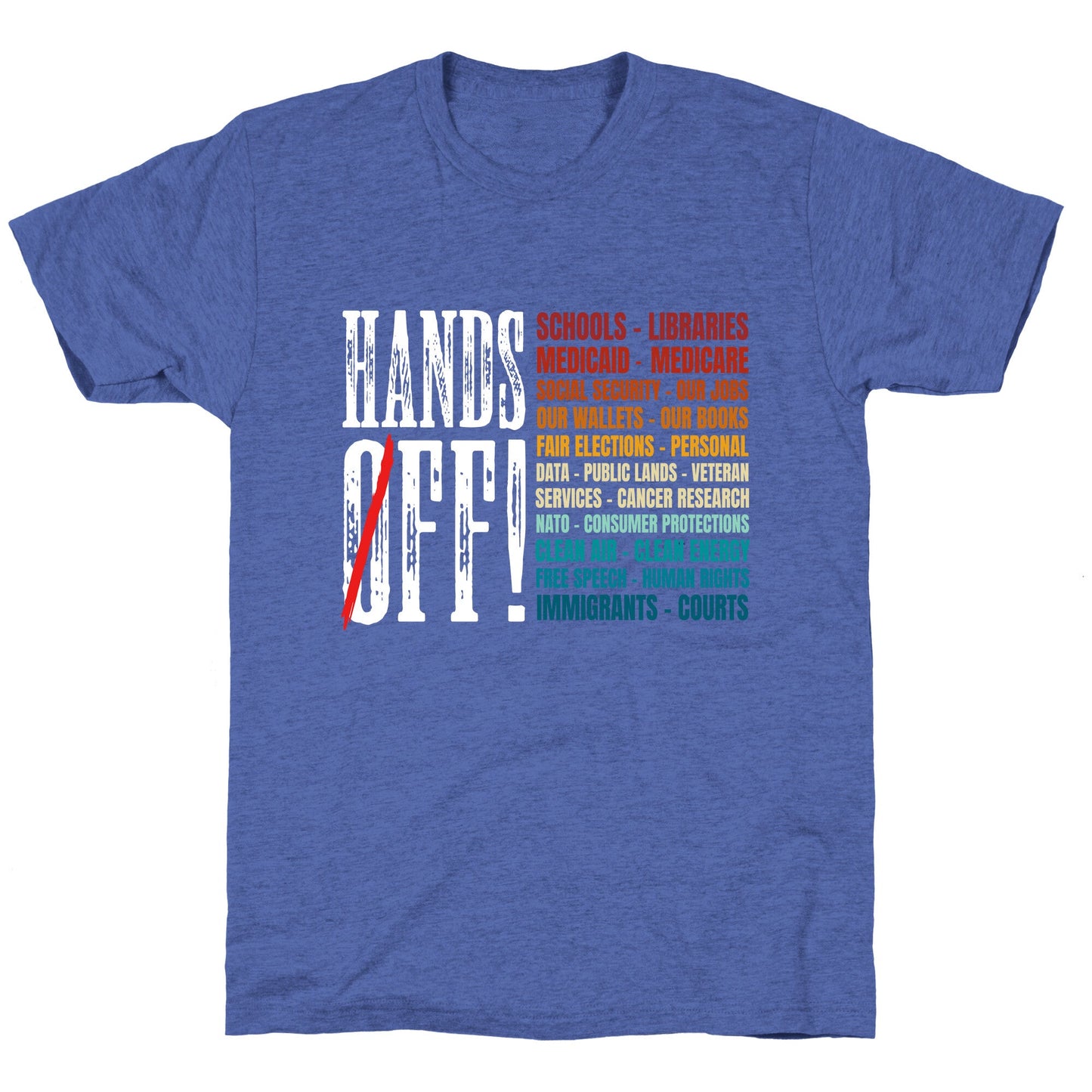 Hands Off Trump Protest Unisex Triblend Tee