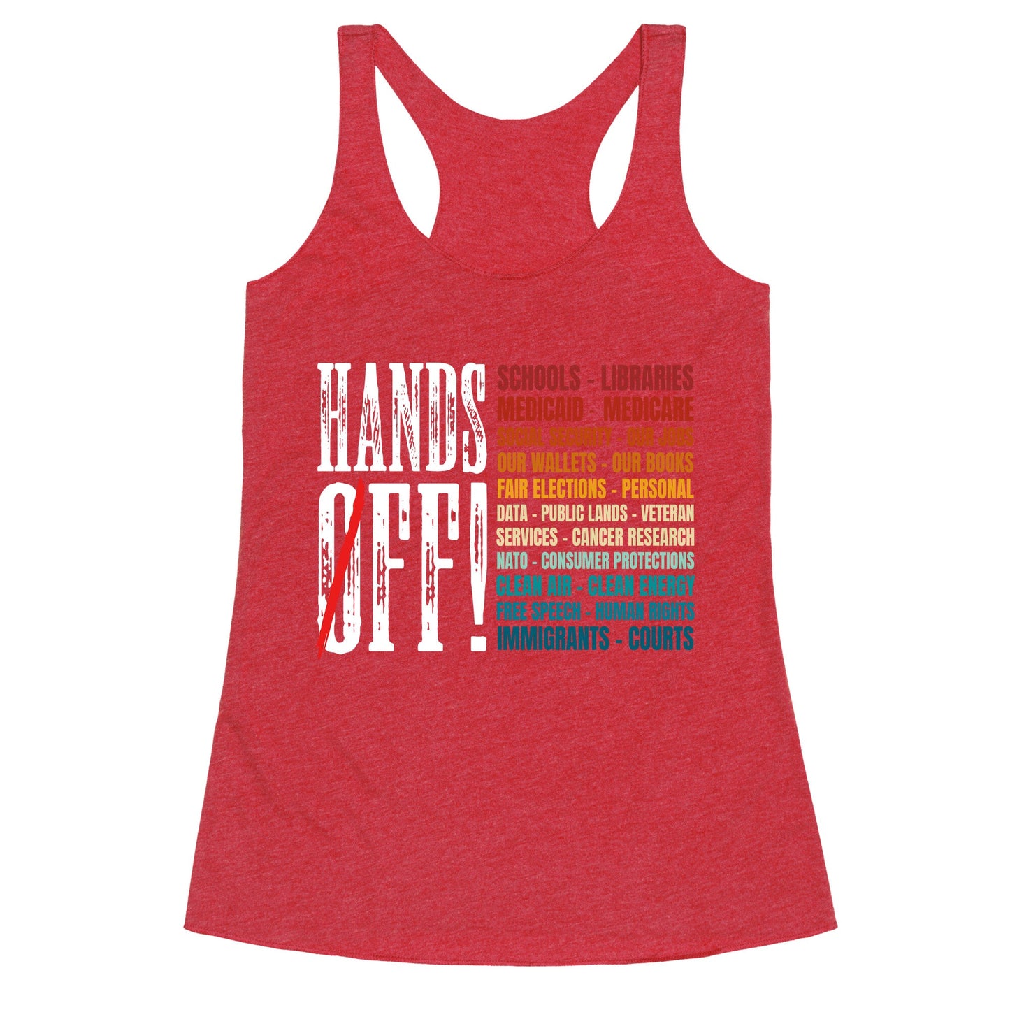 Hands Off Trump Protest Racerback Tank