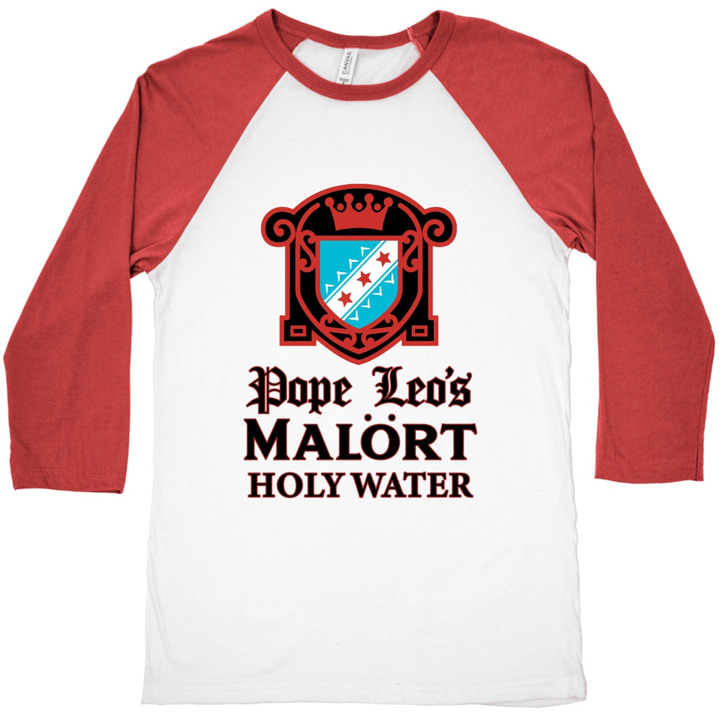 Pope Leo Holy Water Baseball Tee