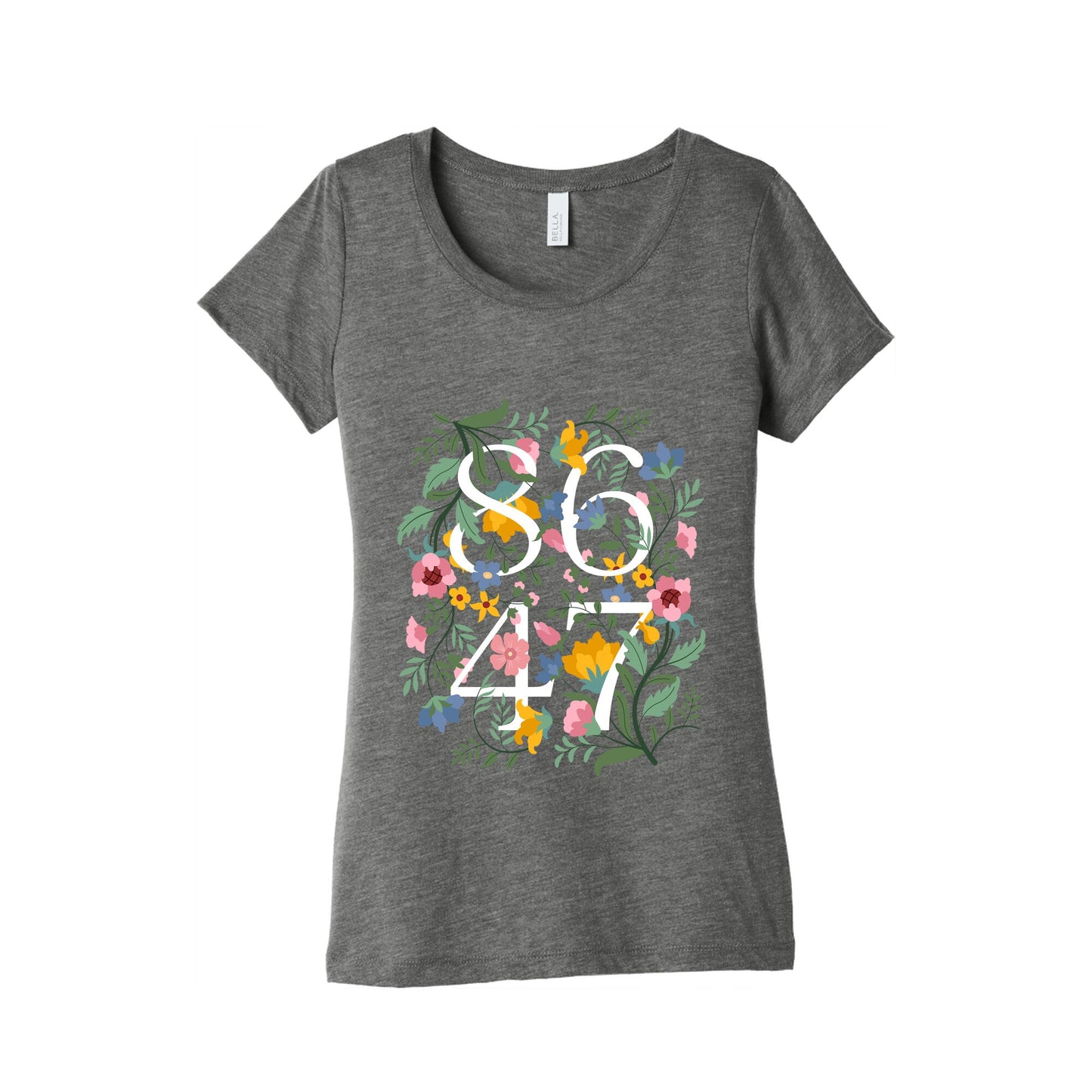 8647 Anti Trump Floral Womens Triblend Tee