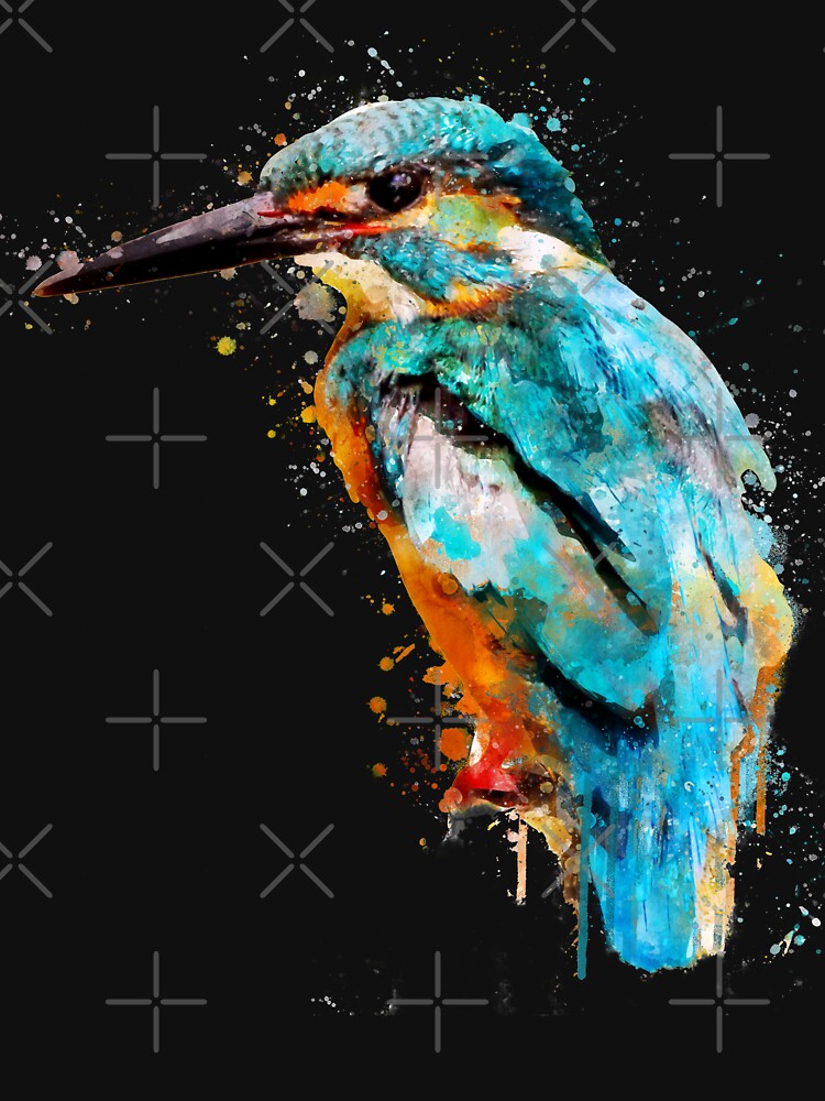 Dramabite Watercolor kingfisher by dramabite